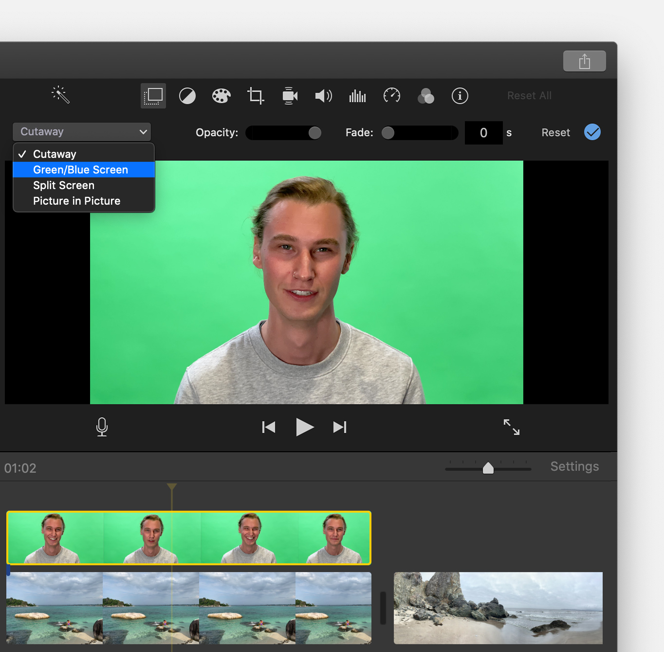 how to use green screen on imovie
