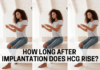 How long after implantation does hcg rise take place and how much?
